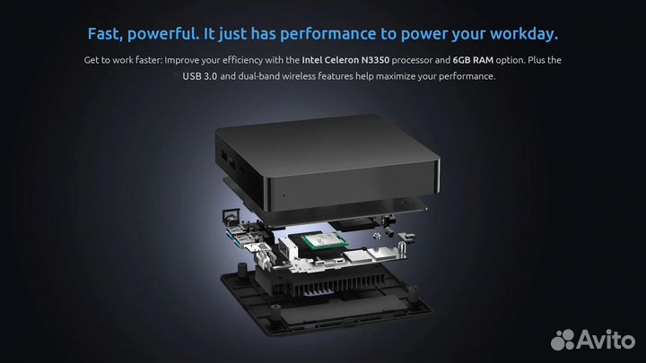 Мини компьютер Soyo M2, Intel Celeron N3350, 6 + 6