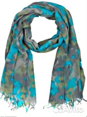 Палантин venera, цвет: бирюзовый с серым