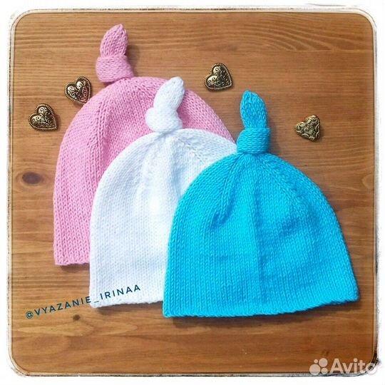 Шапочка вязаная с узелком