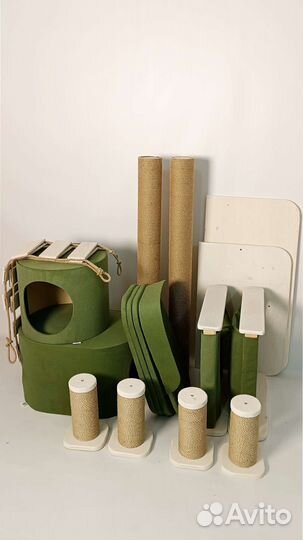 Настенные домики с когтеточками для кошек