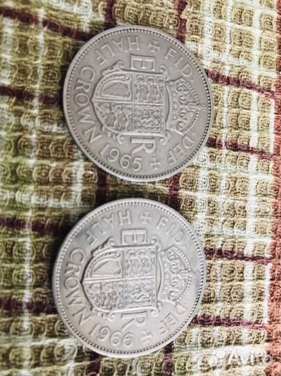 Полкроны (GB) 2 шт., 1965-1966, CuNi, AU