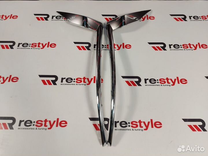 Ресницы фар Land Cruiser Prado 150 с18г Хром