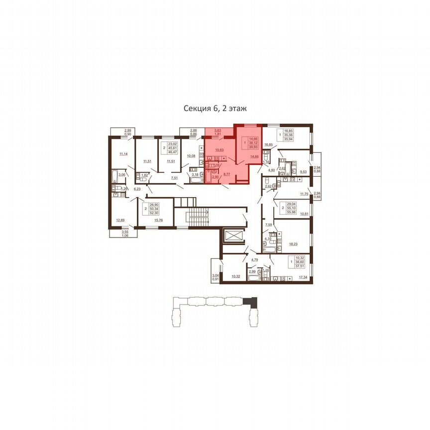 1-к. квартира, 39,9 м², 6/6 эт.