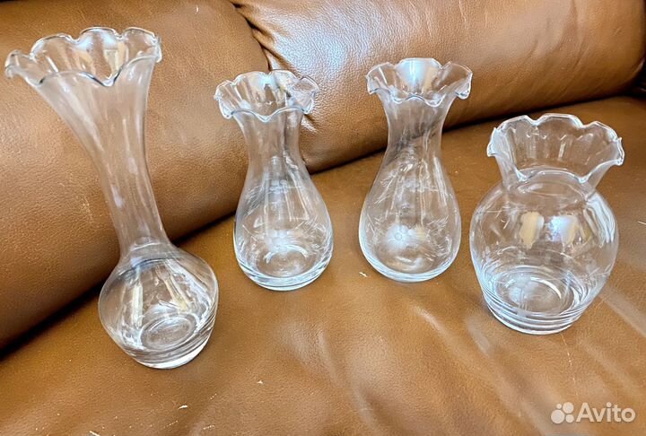 Вазы тонкое стекло Америка ажурный край