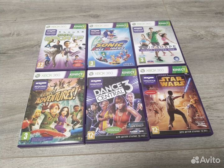 Диски с играми на Kinect для Xbox 360