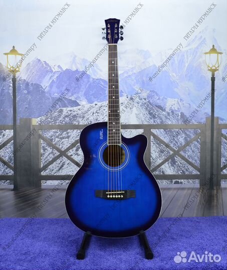 Акустическая гитара (новая) глянцевая, комплект