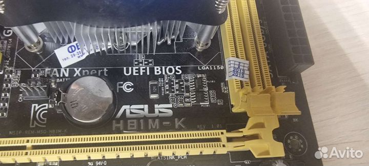 Материнская плата asus h81m-k(1150) с i3-4130