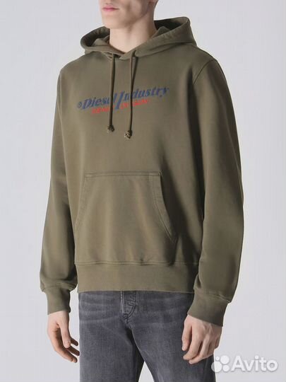 Худи хлопковое с принтом Diesel