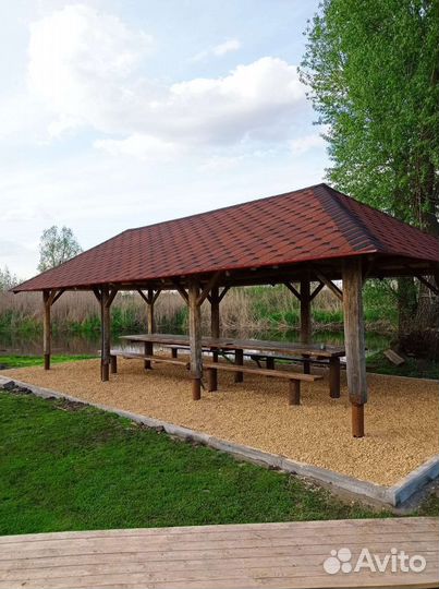 Беседка аренда отдых у реки
