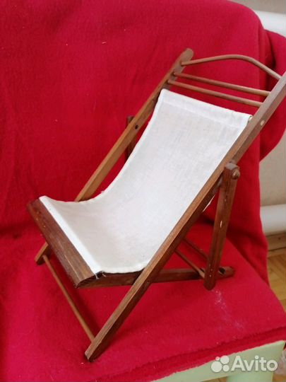 Шезлонг кукольный деревянный, большой 2
