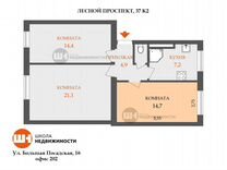 Комната 14,7 м² в 3-к., 3/5 эт.