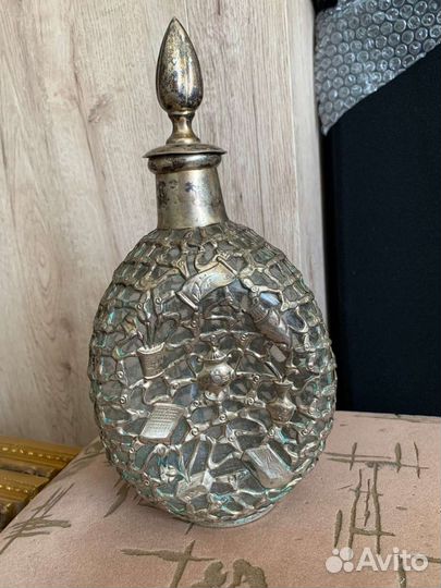 Бутыль старинная.Мельхиор. 1л