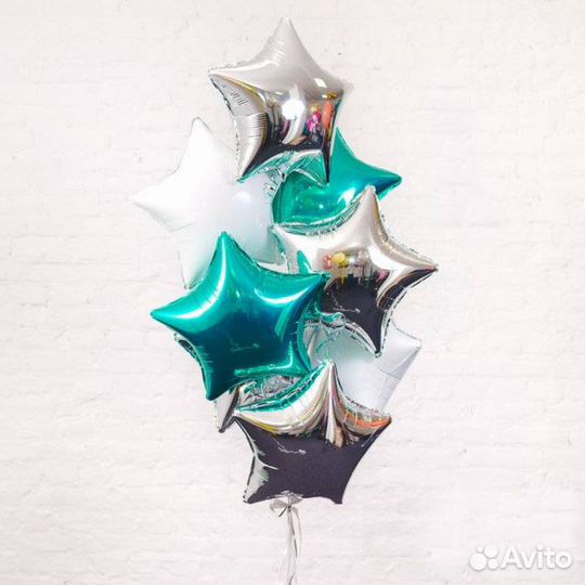 Воздушные шары, звезды и сердца