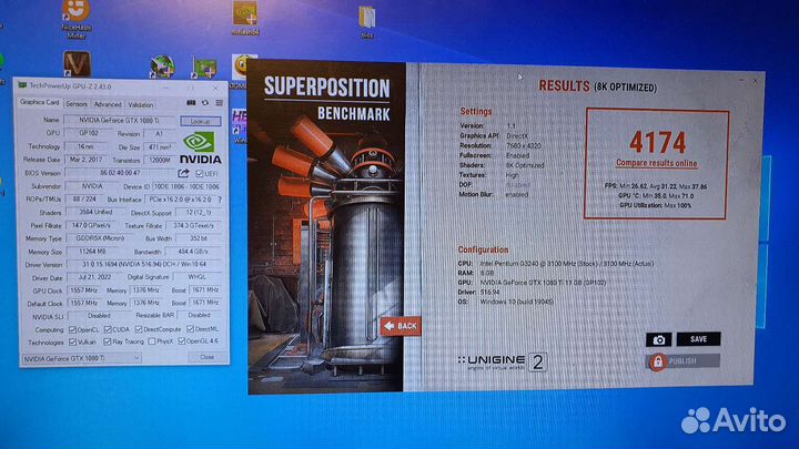 Видеокарта Palit gtx1080ti 11Gb