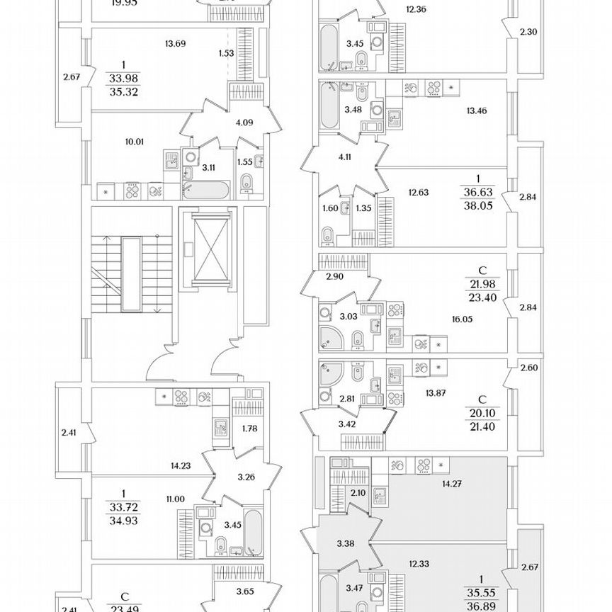 1-к. квартира, 36,9 м², 3/9 эт.