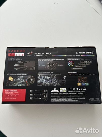 Видеокарта asus Radeon RX 570 8 гб (ROG-strix