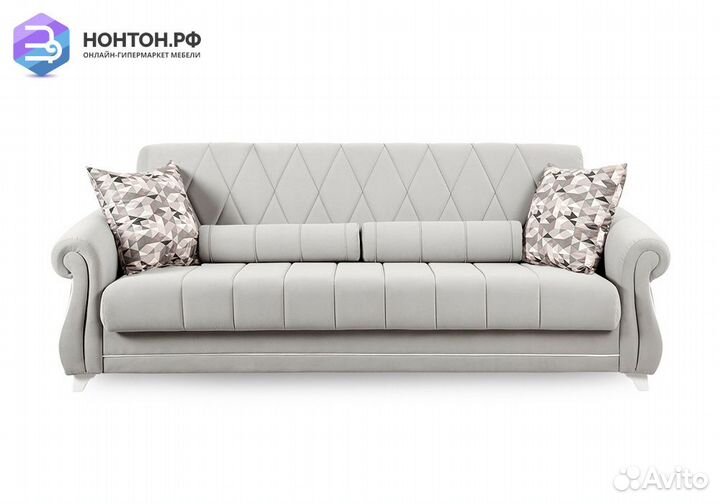 Диван книжка Роуз светло-серый
