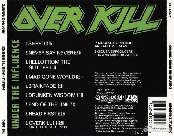 Overkill - Under The Influence (CD)