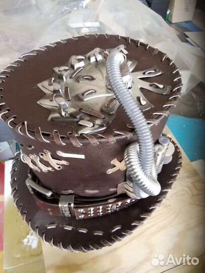 Шляпа - цилиндр стим-панк. Кожа