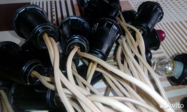 Раритет елочная гирлянда СССР 50х годов. Светится