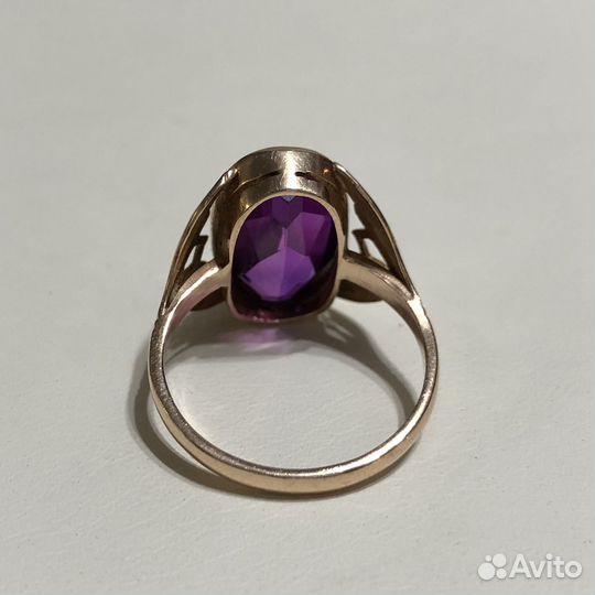 Золотое кольцо 583 аметист