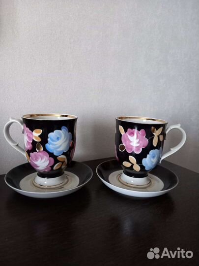 Чайные пары, фарфор Дулево