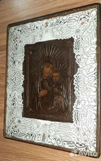 Старинная Икона Привратницы в киоте
