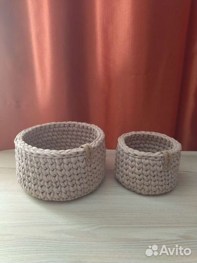 Корзинки из трикотажной пряжи