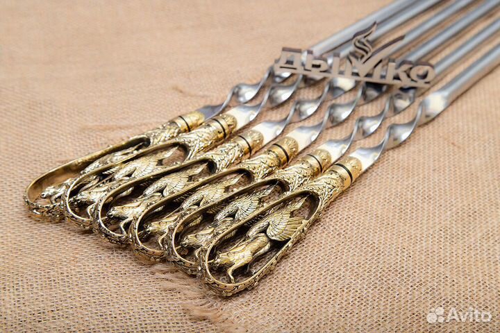 Шампуры с овальной литой ручкой 