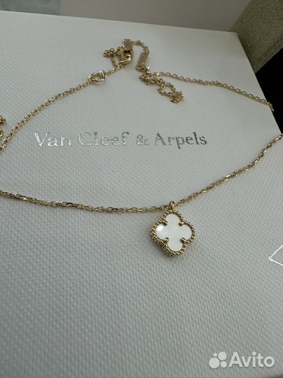 Van cleef sweet золотое колье с перламутром