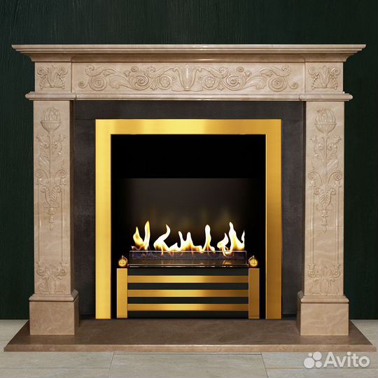 Биокамин в мраморном портале Firezo Diplomato