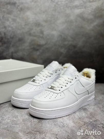 Зимние Nike AF1: Белый Комфорт мужские