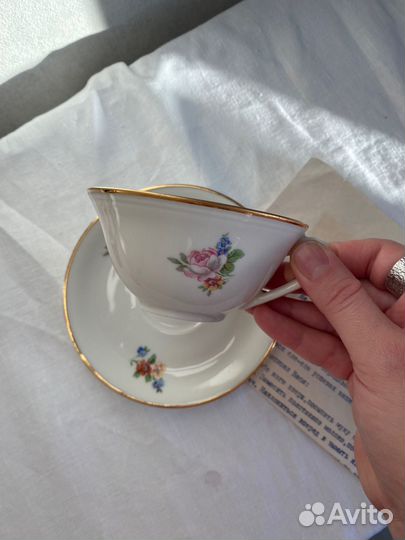 Чашка чайная пара limoges франция винтаж