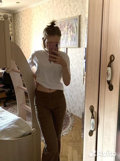 Брюки/джинсы вельветовые клеш zara