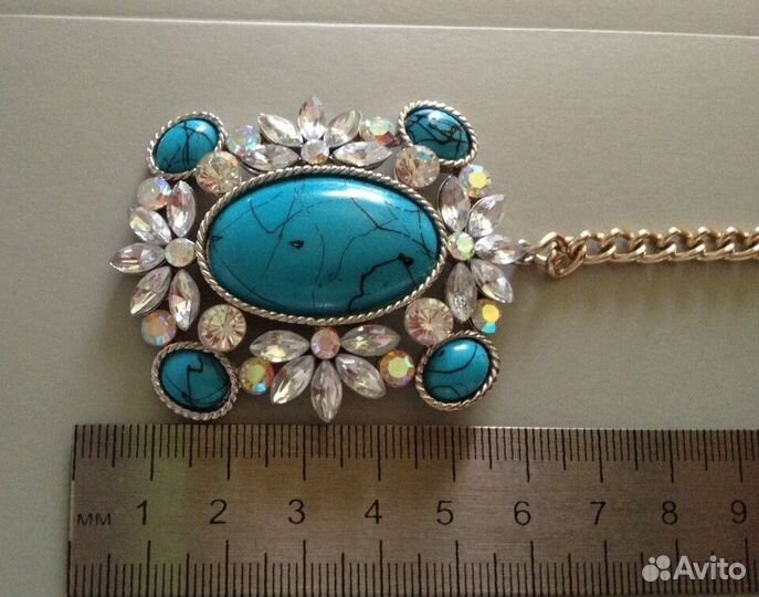 Бирюза натуральная(подвеска-брошь).Авито доставка