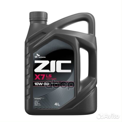 Масло моторное синтетическое 4л - ZIC X7 LS 10W