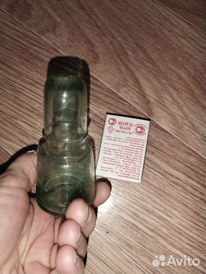 Стеклянная пробка ручной работы старинная