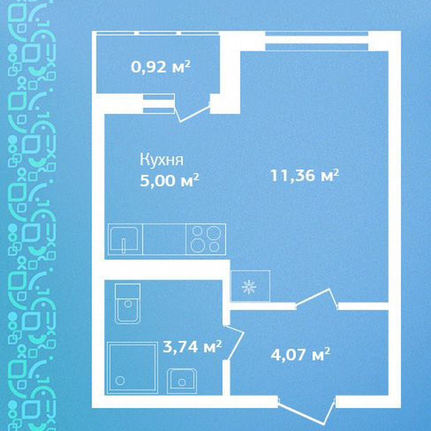 Квартира-студия, 25,1 м², 7/9 эт.