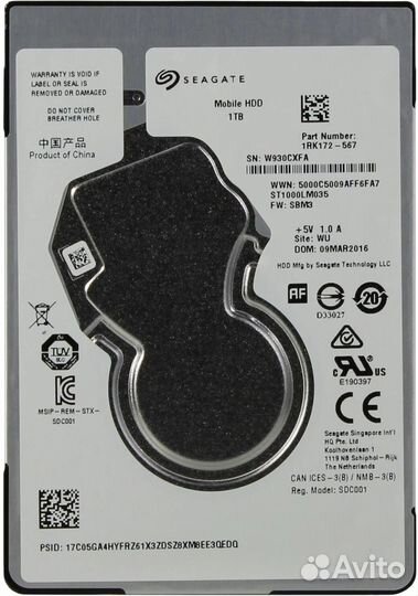 1TB Жесткий диск Seagate Mobile HDD (ST1000LM035)