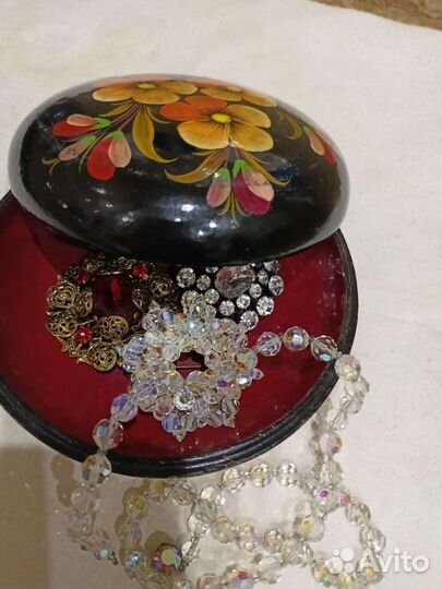 Шкатулка винтажная, для украшений Жостово