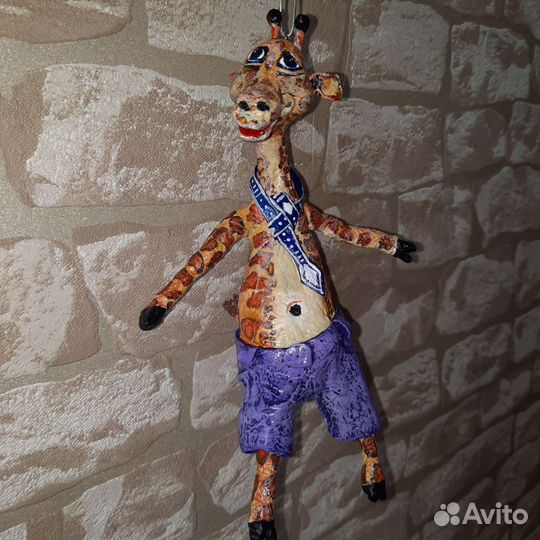 Ватная ёлочная игрушка Жирафик