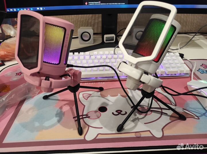 Микрофон Fifine ampligame a6v розовый