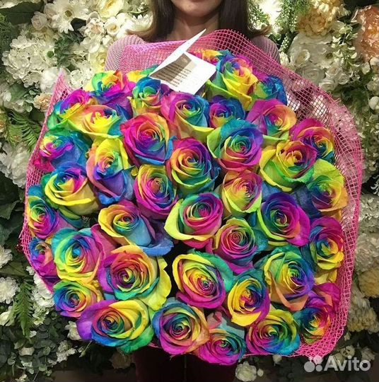 Радужные розы Букеты с доставкой