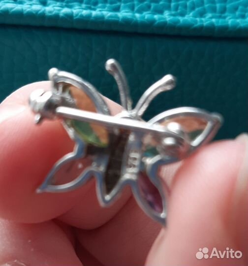 Swarovski брошь серебро