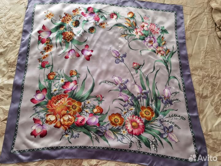 Платок Павлопосадский Мерцание шелк