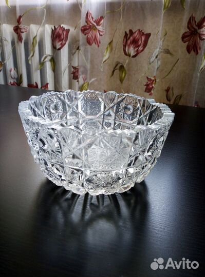 Ваза салатница хрусталь СССР хрусталь богемия