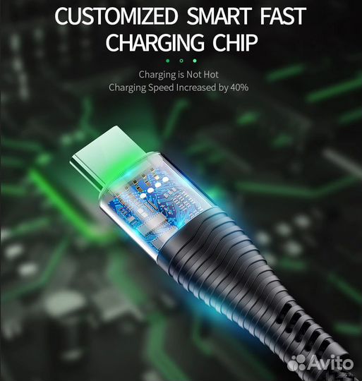 Светодиодный USB Type-C кабель 3A