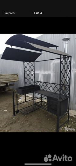 Кованый мангал с крышей