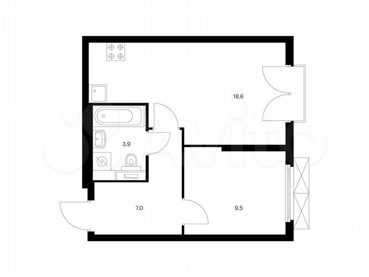1-к. квартира, 39 м², 26/26 эт.