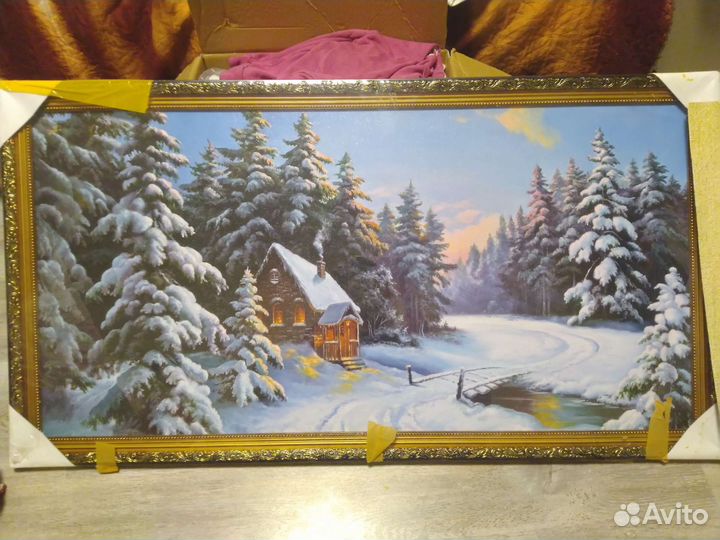 Картина зимний пейзаж